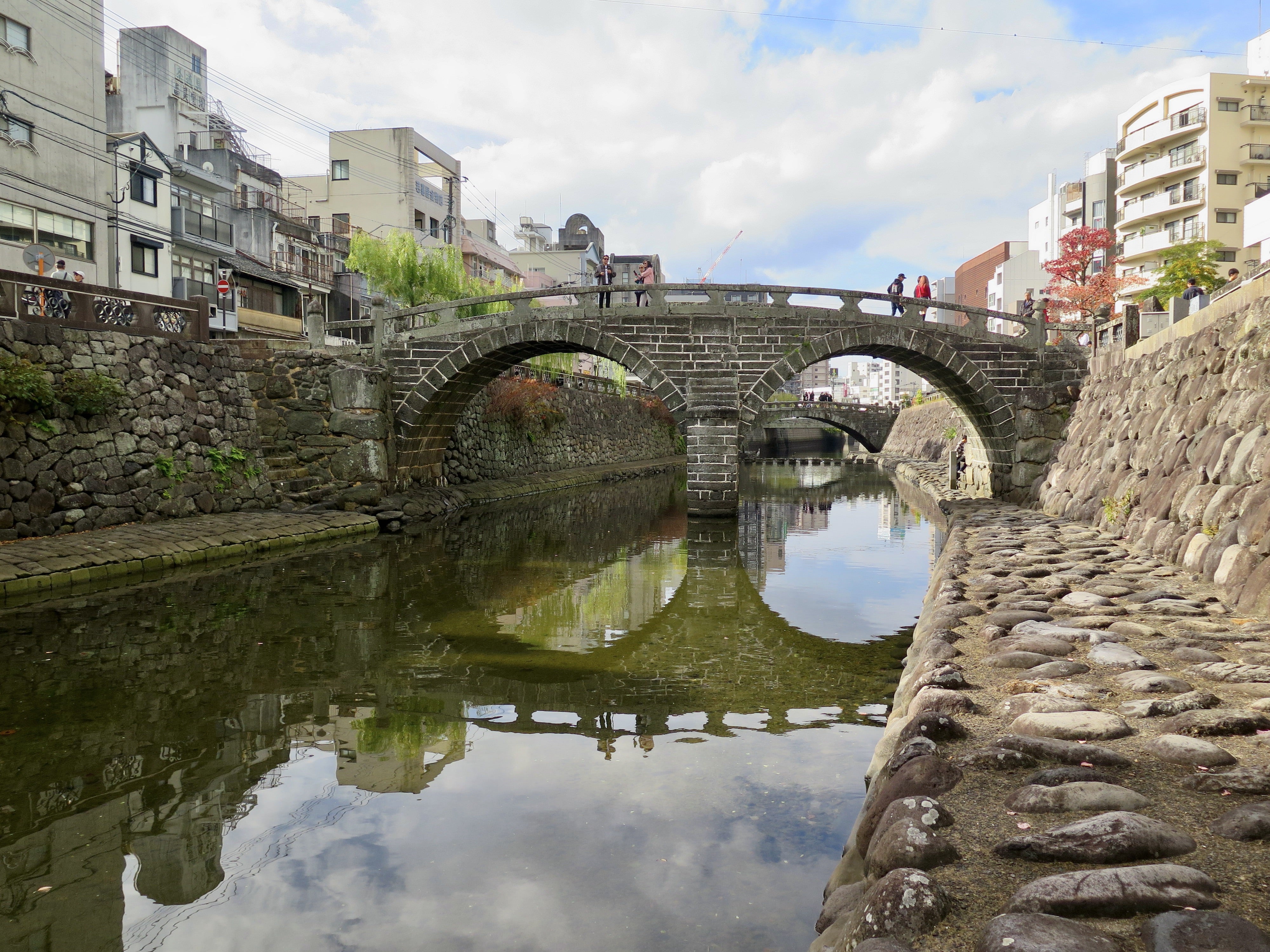 中島川に架かる長崎の眼鏡橋
